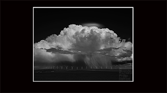 The Richard Philip Soltice Gallery - Hail Shafts,Thunderhead and Wind- urbines at Pincher Creek